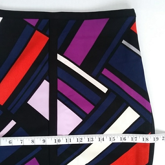 Worthington Pattern Pencil Skirt w/Front Slit 6 Black Blue - Picture 12 of 15